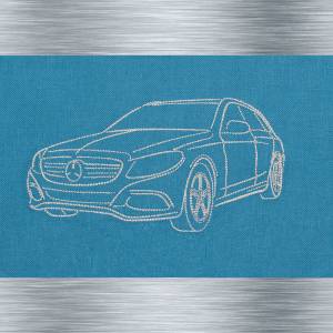 Stickdatei Mercedes E-Klasse  - 13 x 18 Rahmen - Fahrzeuge, KFZ, fahrbereite Stickmotive, digitale Stickdatei, Nadelmale