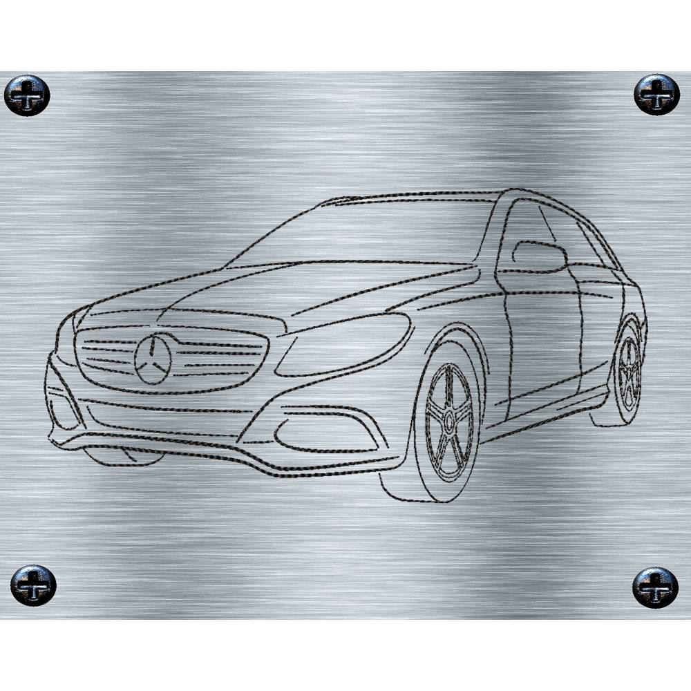 Stickdatei Mercedes E-Klasse  - 13 x 18 Rahmen - Fahrzeuge, KFZ, fahrbereite Stickmotive, digitale Stickdatei, Nadelmale Bild 2