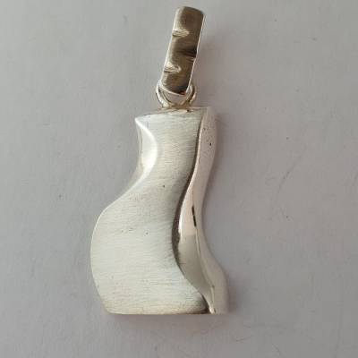 Eleganter Silberanhänger 925 – Sterlingsilber- Anhänger mit welliger Form, matt & glänzend