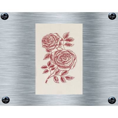 Stickdatei Redwork Rose - 13 x 18 Rahmen - Botanische Stickmotive, Blumenstickerei, digitale Stickdatei, Nadelmalerei