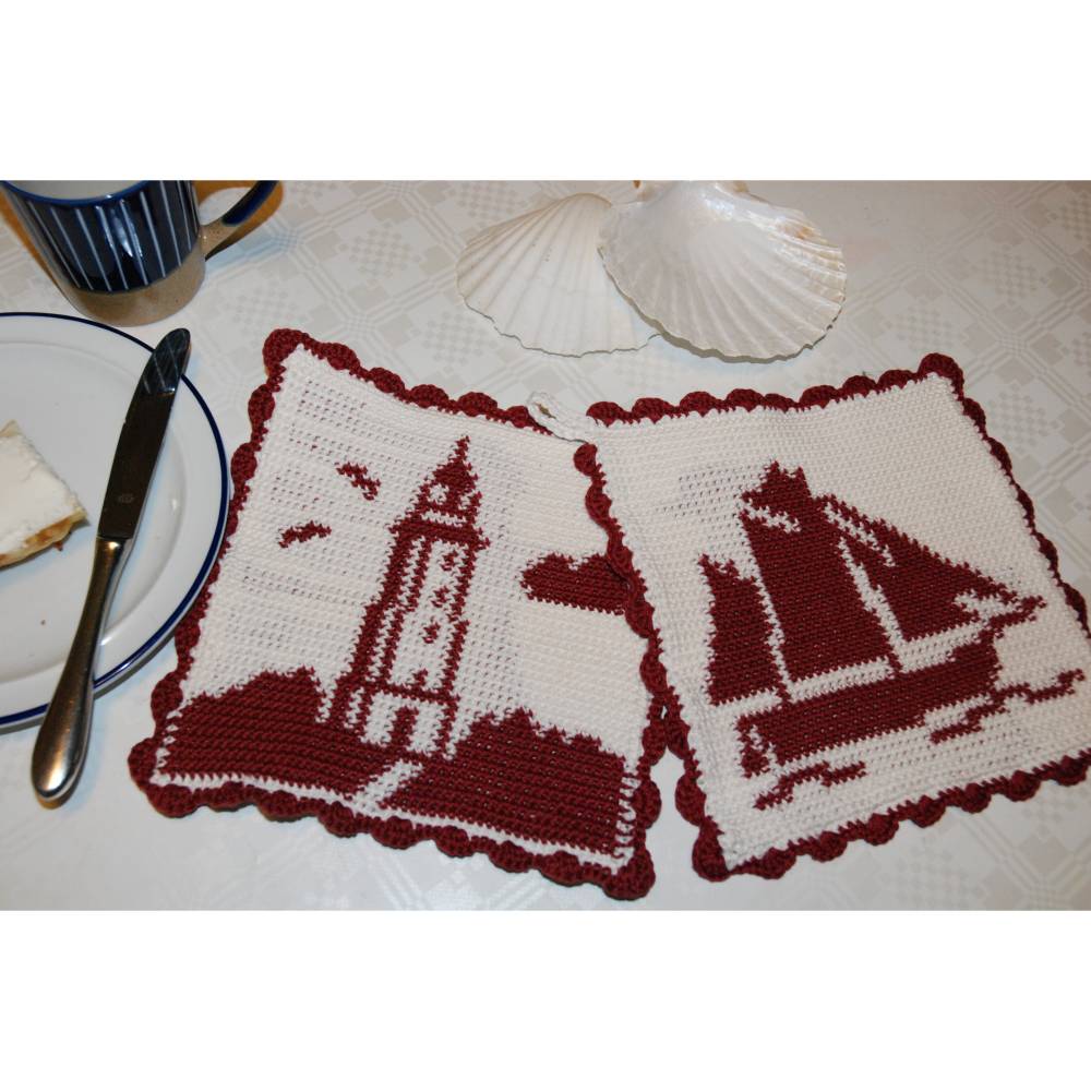 DIY Häkelanleitung Doubleface-Topflappen Maritim2 - Hiddensee (PDF) Bild 1