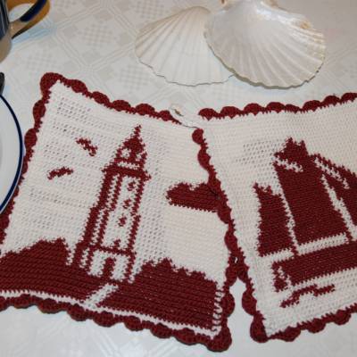 DIY Häkelanleitung Doubleface-Topflappen Maritim2 - Hiddensee (PDF)