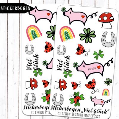 Stickerbogen Viel Glück