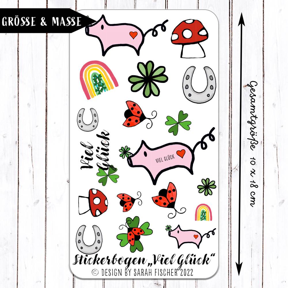 Stickerbogen Viel Glück Bild 2