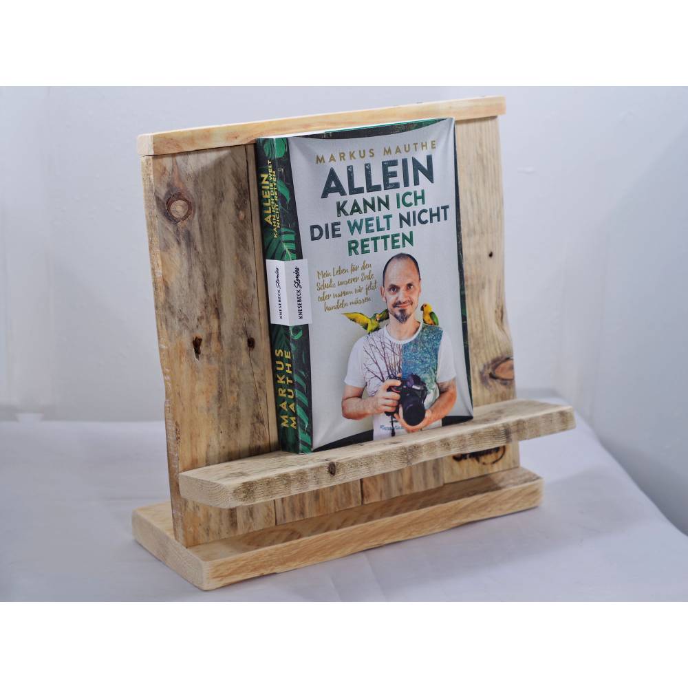 Buchstütze aus Palettenholz – Handgefertigter Buchständer & nachhaltige Buchablage Bild 2