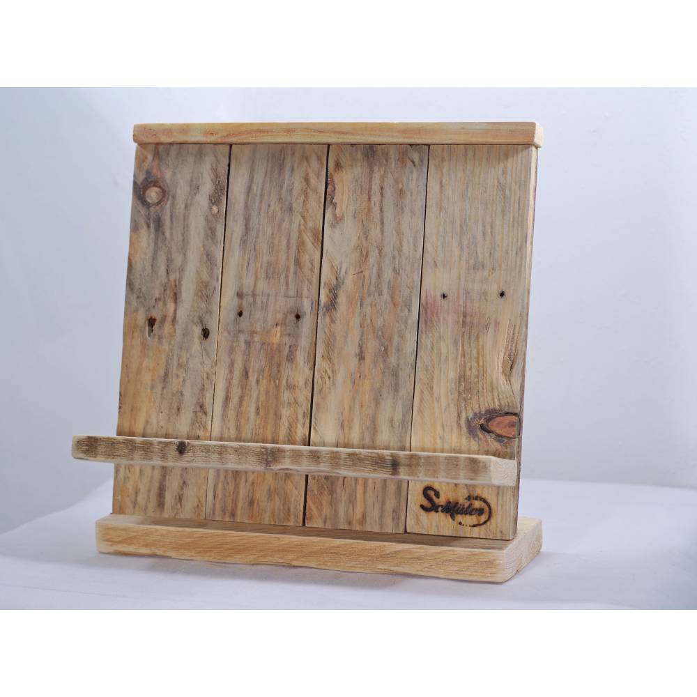 Buchstütze aus Palettenholz – Handgefertigter Buchständer & nachhaltige Buchablage Bild 7