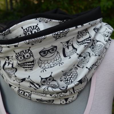 Wickelschal Loop Schlauchschal Eule Owls Jersey