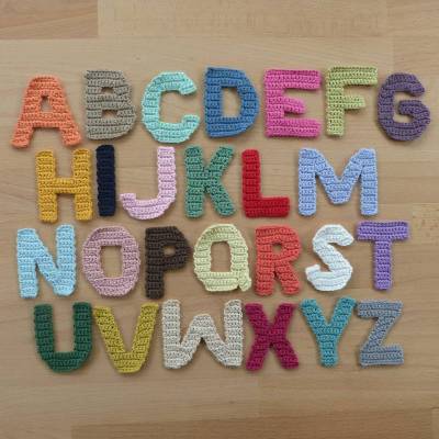 Häkelanleitung Buchstaben-Applikationen, A-Z, Alphabet, pdf-Datei