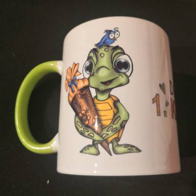 G-TB0040 Einschulung, Tasse, Sublimation, Schildkröte