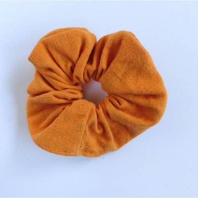 Upcycling Scrunchie Stoffhaargummi handgemacht gelb