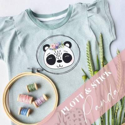 Plott & Stick Panda Plotterdatei zum Plotten und Besticken Handstickerei