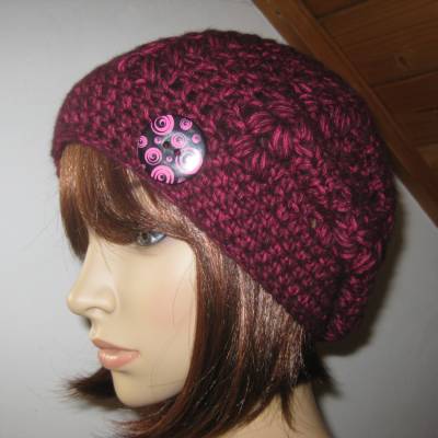 Mütze, kuschelweiche Wolle mit hübschem Muster, Beanie, Häkelmütze