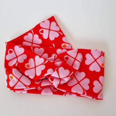 Haarband / Stirnband KNOTEN - KU 55-57 - Rot-rosa KLEE von he-ART by helen hesse
