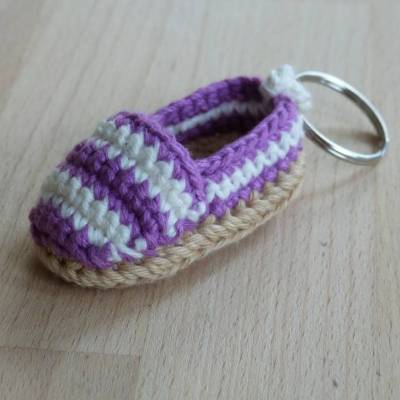 Häkelanleitung Schlüsselanhänger Espadrille, Taschenbaumler, pdf-Datei