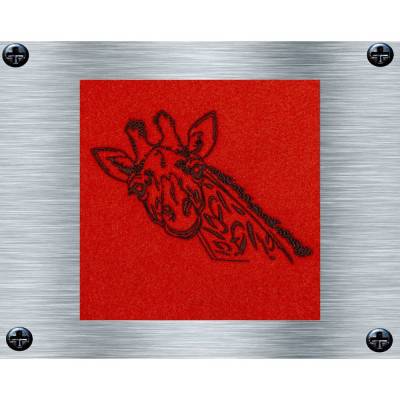 Stickdatei Giraffenkopf - 14 x 14 Rahmen – Afrika Tiere, Wüstentiere, Steppentier Stickmotiv, digitale Stickdatei, Nadel