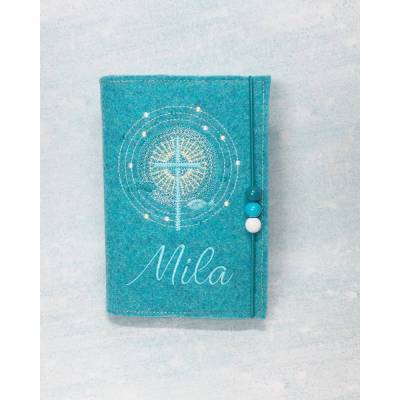 Gotteslobhülle Kreuz mit Schrein Gebetbuch Hülle Geschenk Kommunion Firmung Geschenkidee Gott Kirche personalisiert