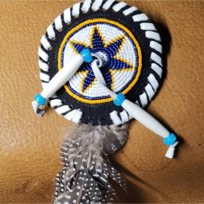 Haarschmuck Western Haarschmuck HS16 – Haarspange mit Perlhuhnfedern, naturbelassen  (HS16)