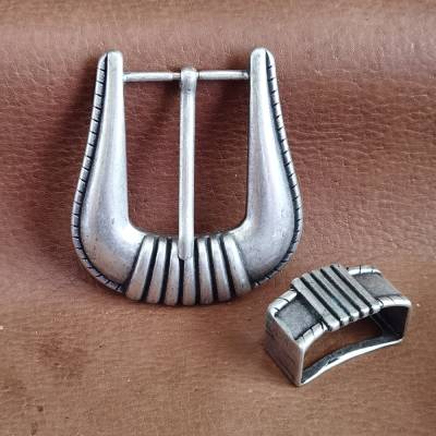 Gürtelschließe DORNSCHNALLE Western-Style für Wechselgürtel – Made in Italy, schwere Ausführung