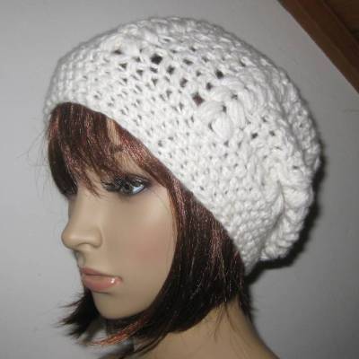 Mütze, kuschelweiche Wolle mit hübschem Muster, Beanie, Häkelmütze