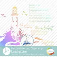 Plotterdatei Leuchtturm, inkl. Digistamp, als Folienplott und zum Papier plotten nutzbar, maritime Nordsee-Deko