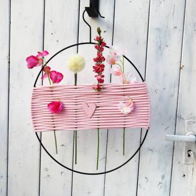 Türkranz Loop Wand Deko groß rosa