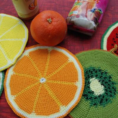 DIY Häkelanleitung Doubleface-Topflappen „Obstsalat“ (PDF)