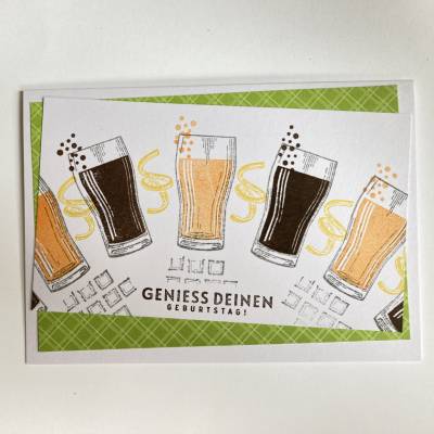 Kinder Glückwunschkarte Geburtstagskarte mit Limonadegläsern Handgefertigt mit Stampin Up Produkten  