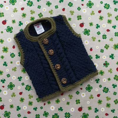 Trachtenweste für Junge Taufkleidung Taufe Kindergeburtstag Trachtenjacke Hochzeit Taufgeschenk Pullunder gestrickt