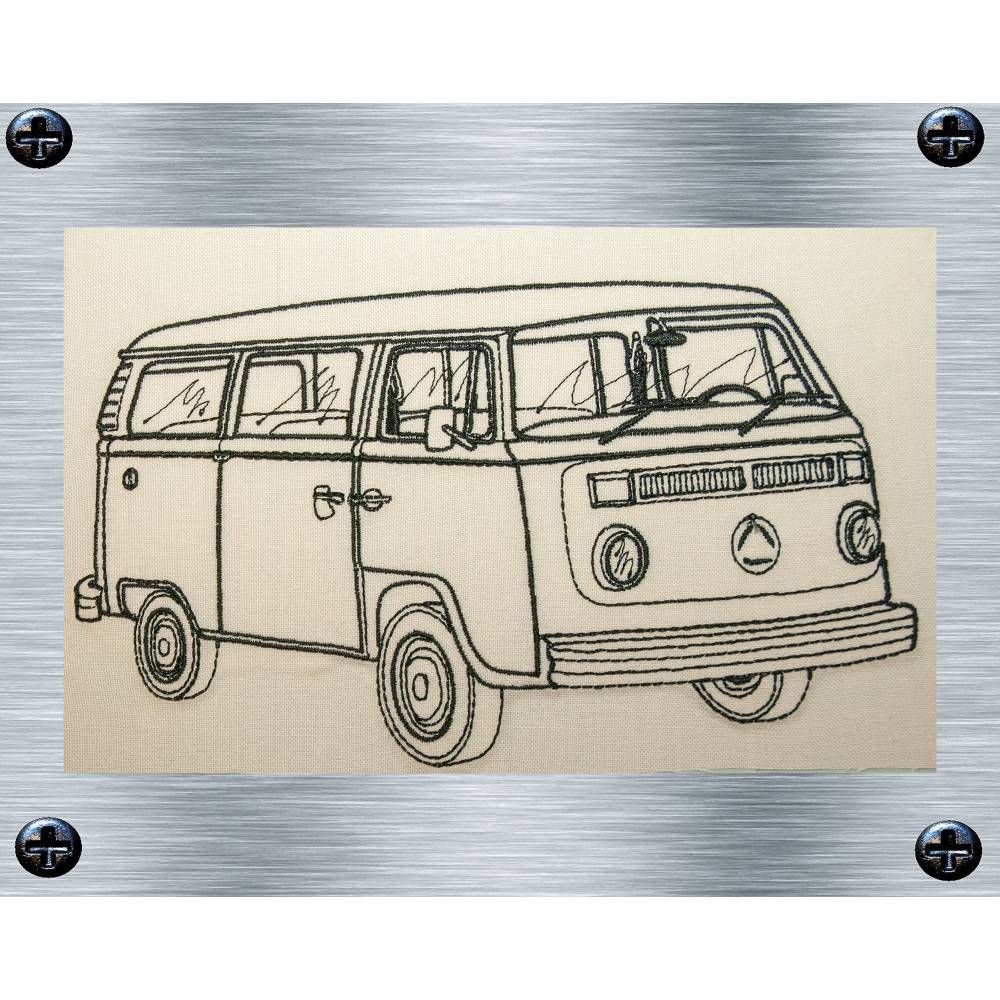 Stickdatei Bus Umriss - 13 x 18 Rahmen - Auto Stickmotive, Automotive, KFZ Stickdatei, digitale Stickdatei Bild 1