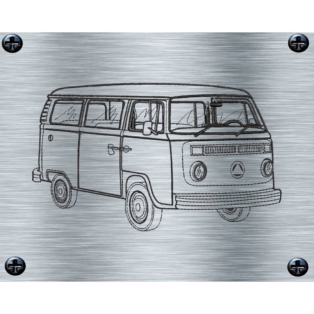 Stickdatei Bus Umriss - 13 x 18 Rahmen - Auto Stickmotive, Automotive, KFZ Stickdatei, digitale Stickdatei Bild 2