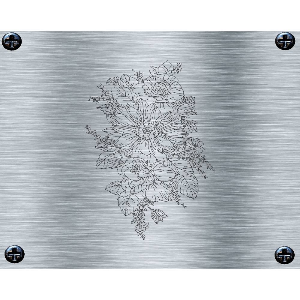 Stickdatei Redwork Blumenranke vier - 16 x 26 Rahmen - Botanische Stickmotive, Blumenstickerei, Blumen Bild 2