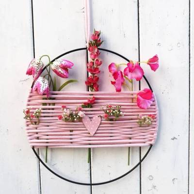 Türkranz Loop Wand Deko pink rosa