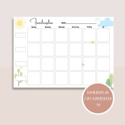 Familienplaner zum Ausdrucken A4 | Planer&Listen Printables