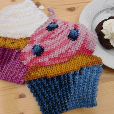 DIY Häkelanleitung Cupcake-Topflappen in Doubleface-Technik (PDF)