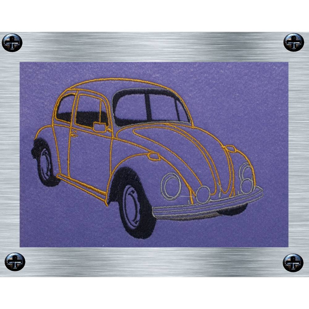 Stickdatei Käfer Teilbunt- 13 x 18 Rahmen - Fahrzeuge, KFZ, fahrbereite Stickmotive, digitale Stickdatei, Nadelmalere Bild 1