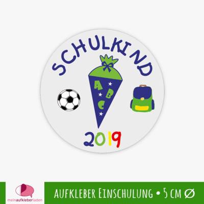 15 Aufkleber | "Schulkind" - Schultüte blau | Schulanfang, Aufkleber zur Einschulung mit Zuckertüte