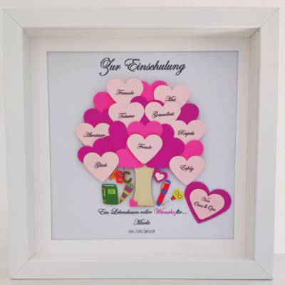 Einschulungsgeschenk Mädchen, Geschenk zur Einschulung ,Geschenk Schulanfang, Einschulung Bilderrahmen