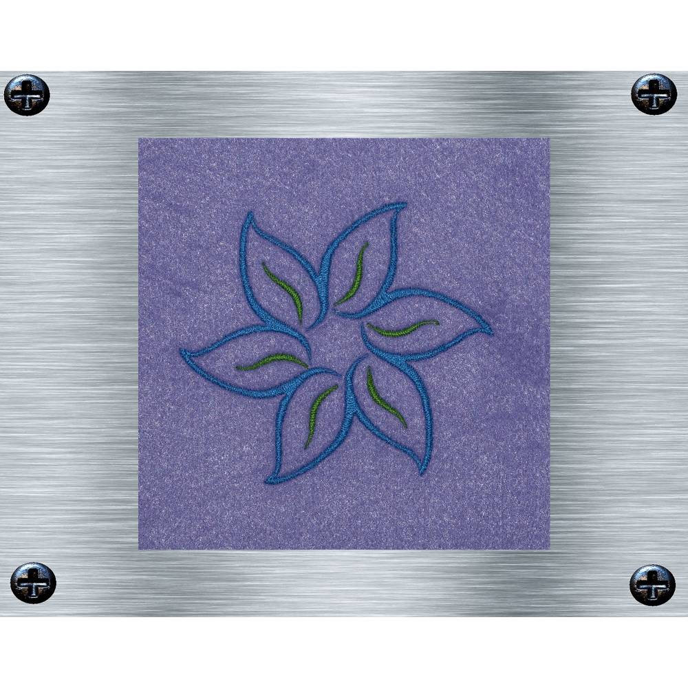 Stickdatei Blume einfach - 10 x 10 Rahmen - Botanische Stickmotive, Blumenstickerei, digitale Stickdatei, Nadelmalerei Bild 1