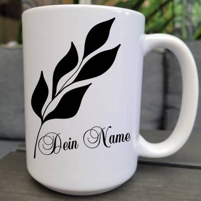 Personalisierte Tasse mit Name - Große Kaffeetasse 430ml, Kaffeepott, Geschenk Frau, stilvoll, elegant, einzigartig