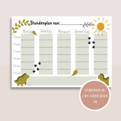 Stundenplan für Kinder zum Ausdrucken A4 | Planer&Listen Printables