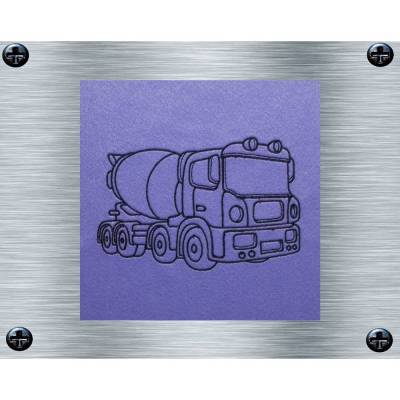 Stickdatei Betonmischer - 13 x 18 Rahmen - Baufahrzeuge, KFZ Stickerei, fahrbereite Stickmotive, digitale Stickdatei