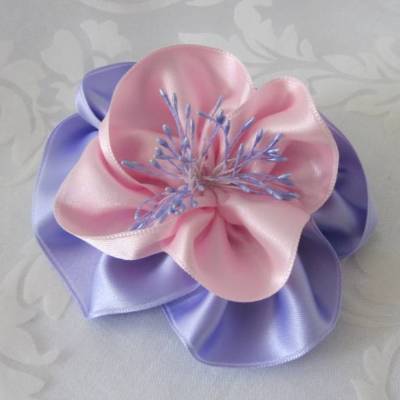 Haarklammer Stoffblume Haarblüte Flieder Rosa "Ariane" Braut Haarschmuck elegant Hochzeit Taufe Abi