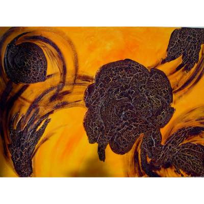 Acrylbild ROSE IN AUBERGINE Acrylmalerei Gemälde  für Wohnzimmer Schlafzimmer abstrakte Malerei handgemaltes Unikat
