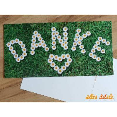 Grußkarte "Blumiges Danke" mit Gänseblümchen