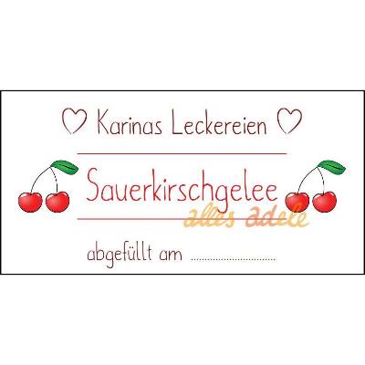 Individuelle Aufkleber für Kirsch-Marmelade 24 Stück  | Personalisiert