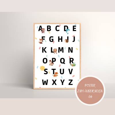 Alphabet - Poster, Wandbild für das Kinderzimmer