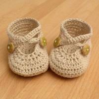 Häkelanleitung Babyschuhe "Kreuzriemenballerinas", 3 Größen, pdf-Datei