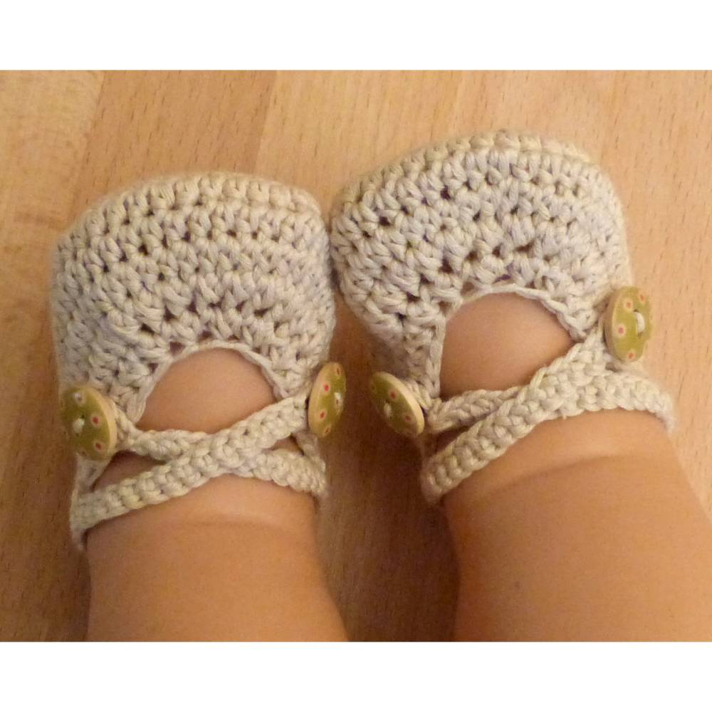 Häkelanleitung Babyschuhe "Kreuzriemenballerinas", 3 Größen, pdf-Datei Bild 4