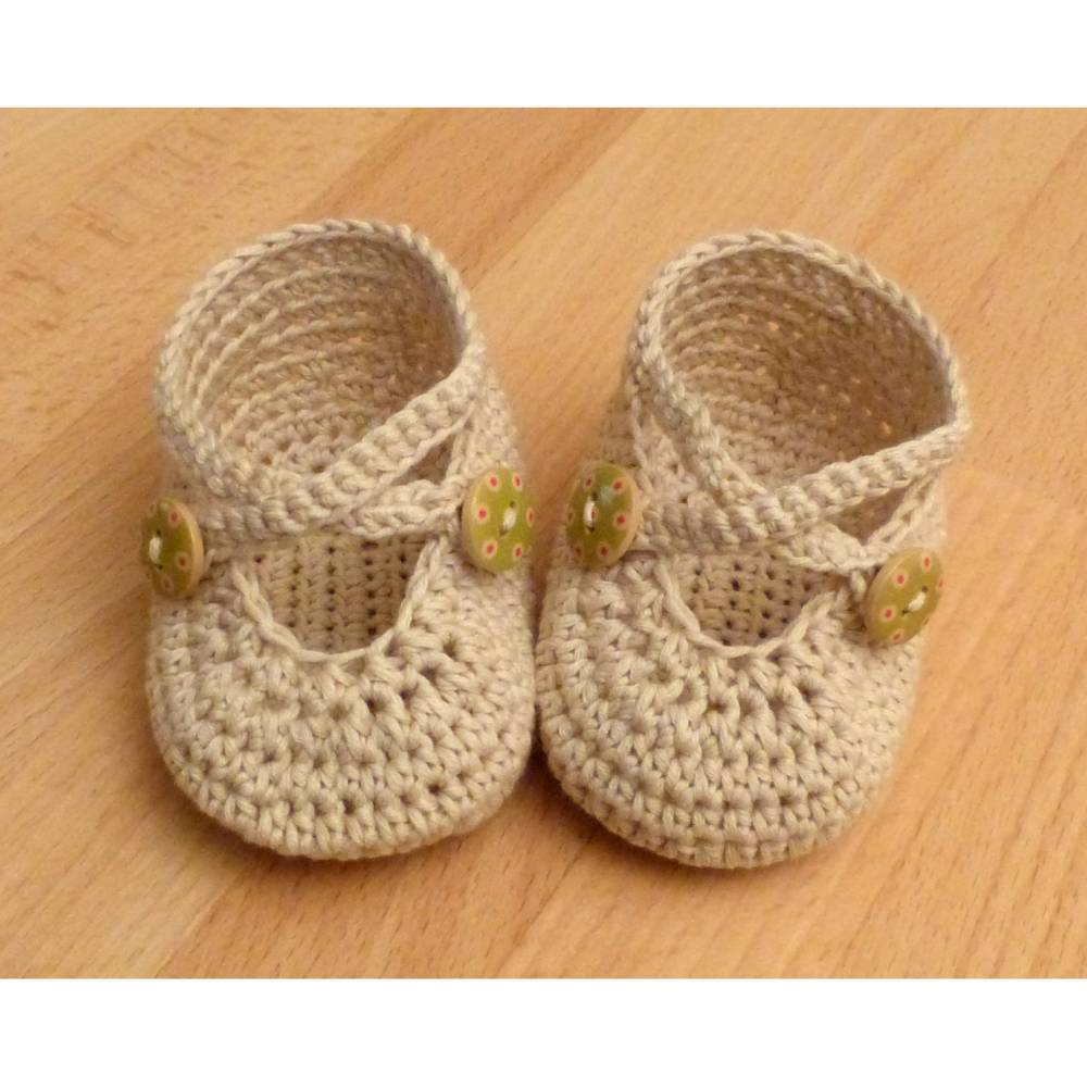 Häkelanleitung Babyschuhe "Kreuzriemenballerinas", 3 Größen, pdf-Datei Bild 6