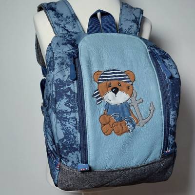 Kinderrucksack für Kindergarten oder Musikbox, im maritimen Look, Personalisierung möglich